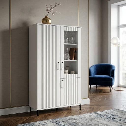 Vitrina Mica Loren, Vopsit Alb 92 Cm