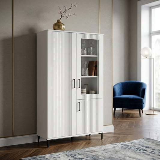 Vitrina Mica Loren, Vopsit Alb 92 Cm