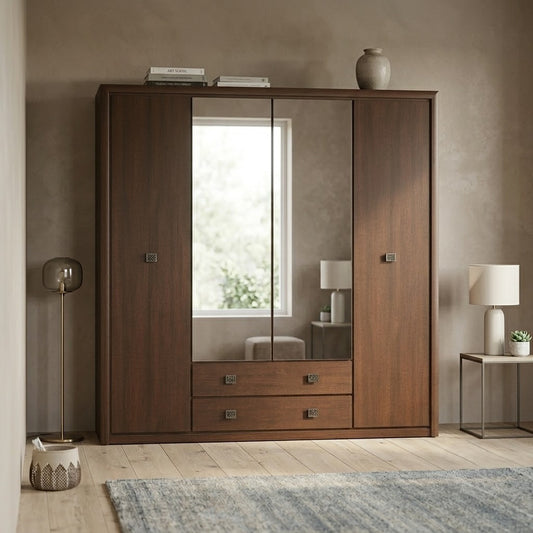 Dulap 4 Usi Si 2 Sertare Korona  W Wenge Magia, 214 Cm