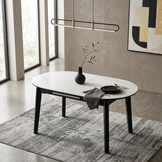 Masa Ovala Extensibila Artes 120-150 x 85 Alb Mat