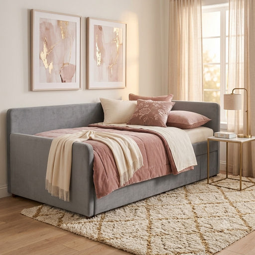 Pat Perete Extensibil Leonida Dimensiune Saltea 90 x 200 Cm Stanga Gri