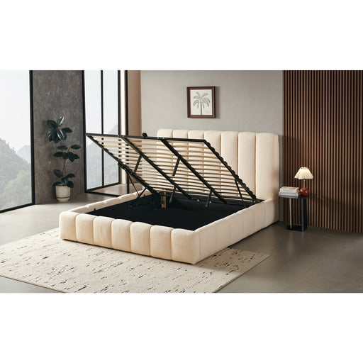 Pat Tapitat Corallo Dimensiune Saltea 160 x 200 Somiera Rabatabila, Boucle Crem