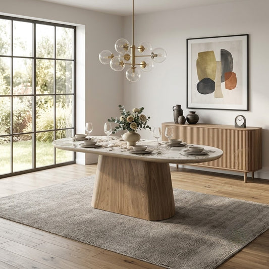 Masa Ovala Goran Stejar Si Beige Pandora 200 x 100 x 75 Cm