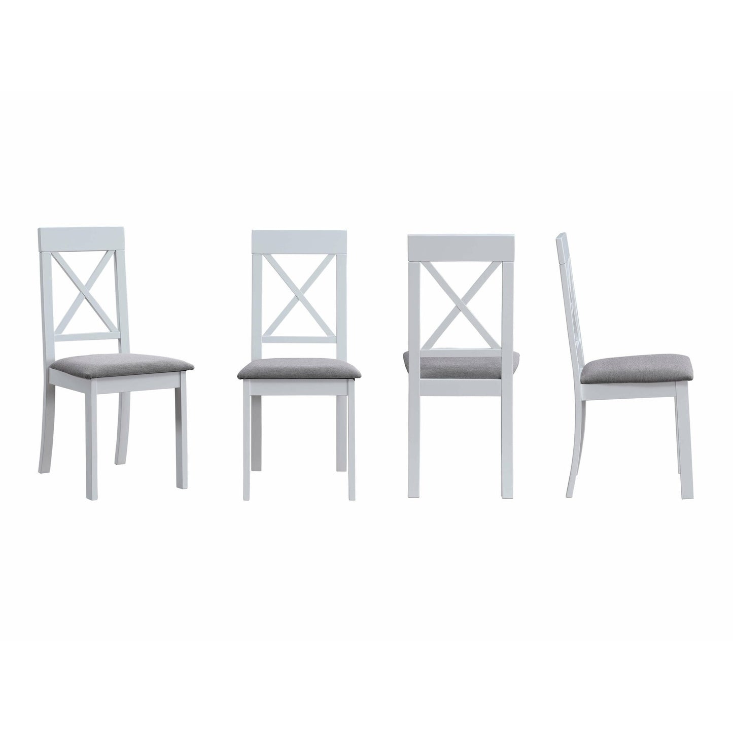 Scaun Hora Alb Stofa Gri  43.5 Cm
