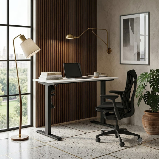 Birou Reglabil Inaltime Jake Alb Si Negru, 120 x 60 x74.0-119