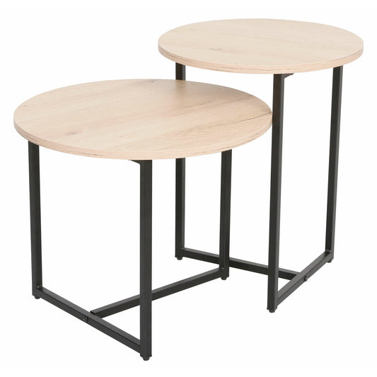 Set 2 Mese Cafea John Negru Si Stejar