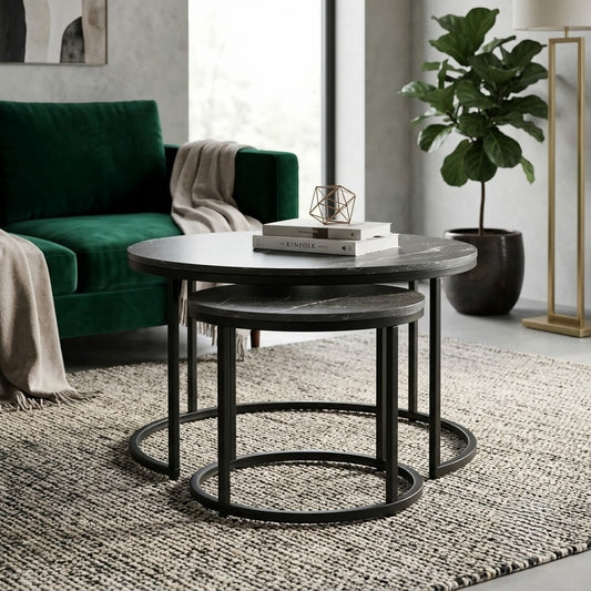 Set 2 Mase Cafea Honore Marmura Negru