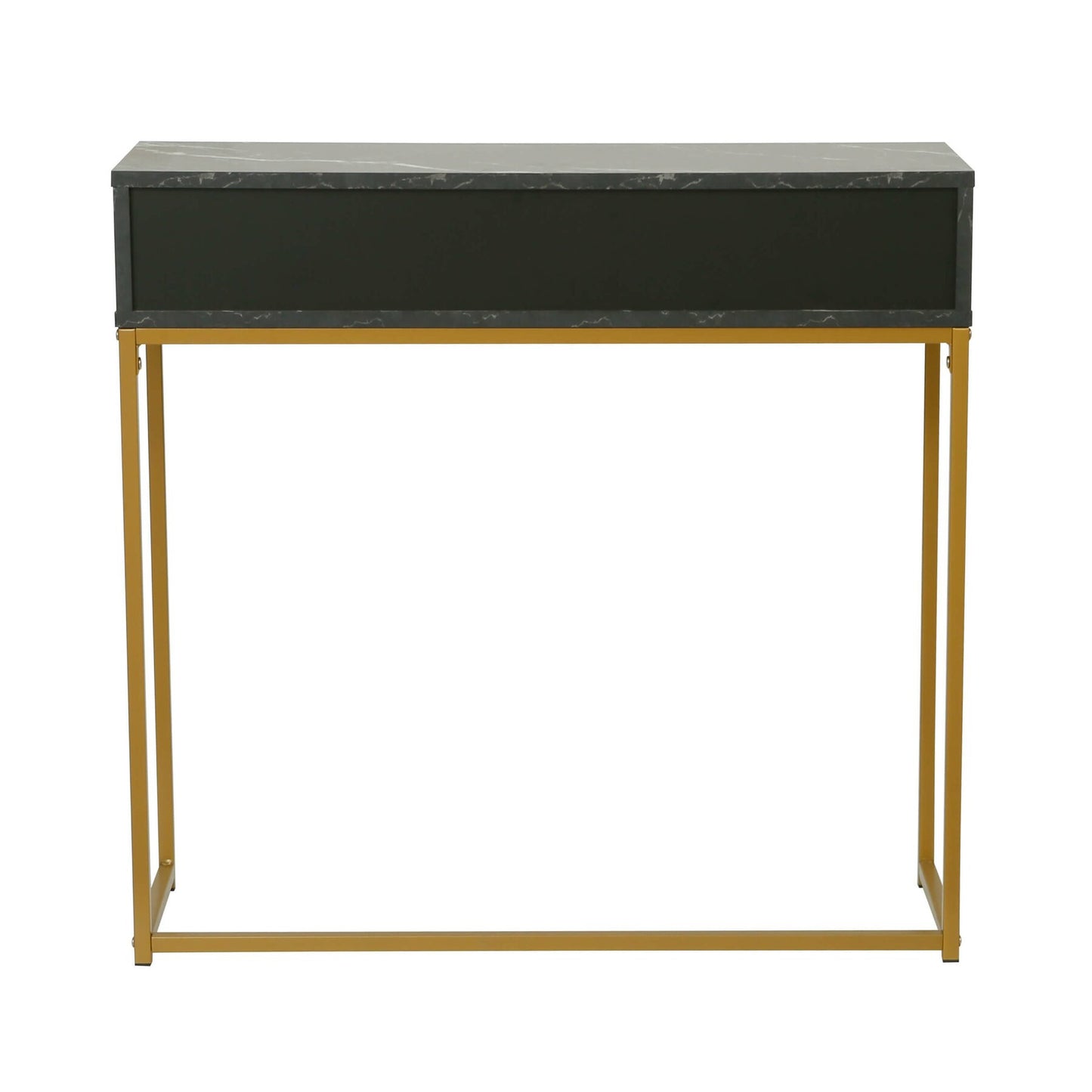 Consola Burgia, Finisaj Marmura, Negru Si Auriu, 80 x 28 x 76.5 Cm