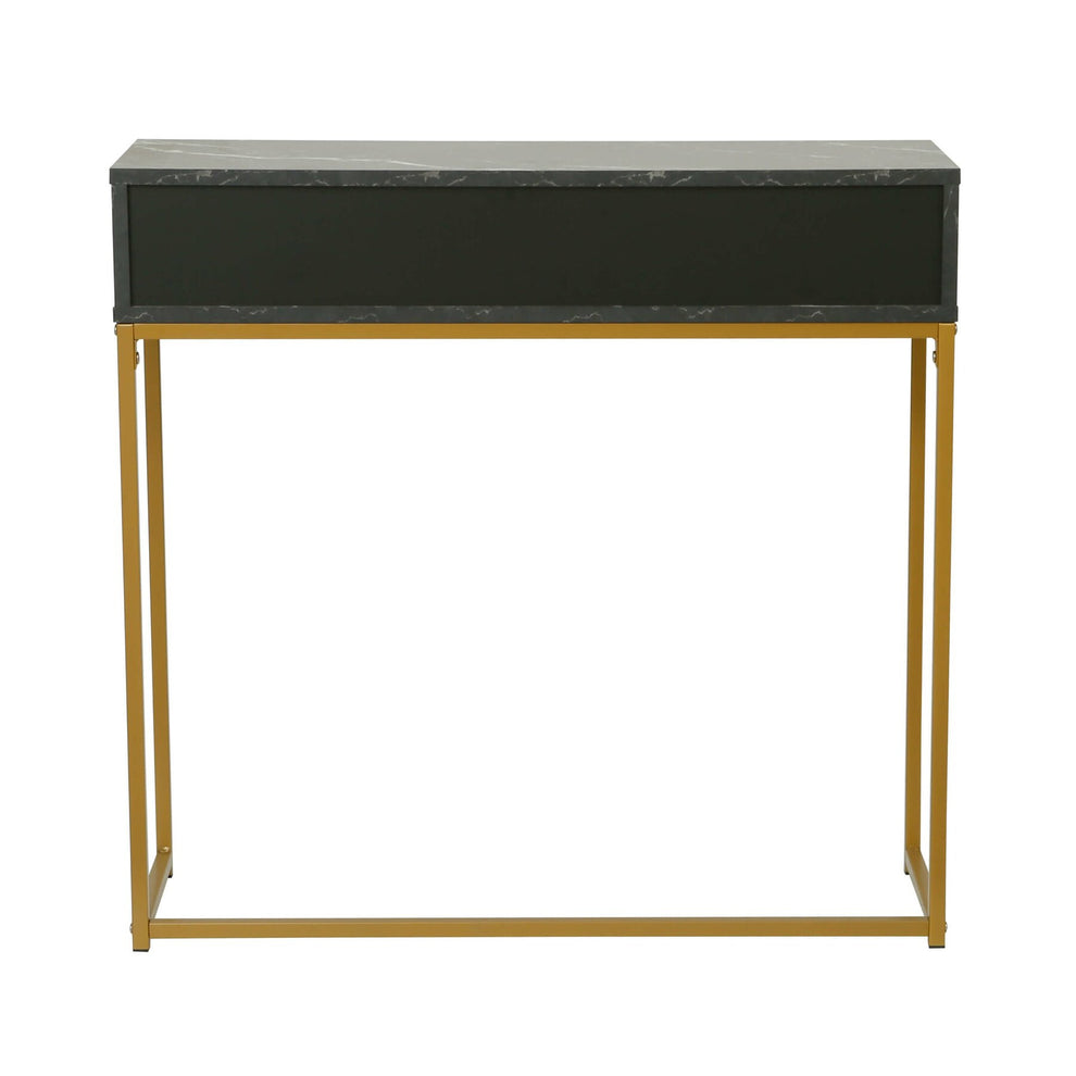 Consola Burgia, Finisaj Marmura, Negru Si Auriu, 80 x 28 x 76.5 Cm