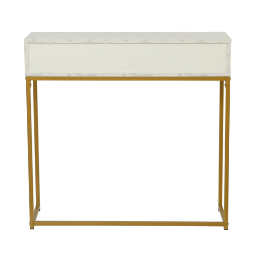 Consola Burgia, Finisaj Marmura, Alb Auriu, 80 Cm