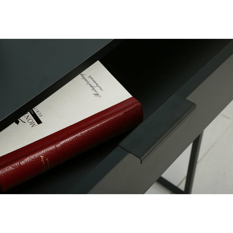 Consola Burgia, Finisaj Marmura, Negru, 80 Cm