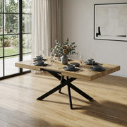 Masa Valhalla Extensibila Stejar Si Negru 145-175-205x90 x 76 cm