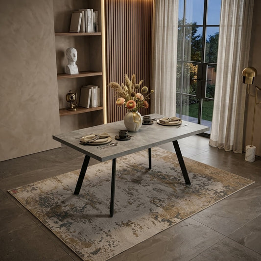 Masa Komon Extensibila Gri Si Negru 120-160 x 80 x 75 Cm