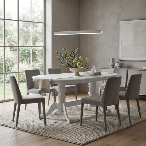 Masa Senice Ovala Extensibila Alba 150-190 x 90 x 76  Cm