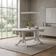 Masa Senice Ovala Extensibila Alba 150-190 x 90 x 76  Cm