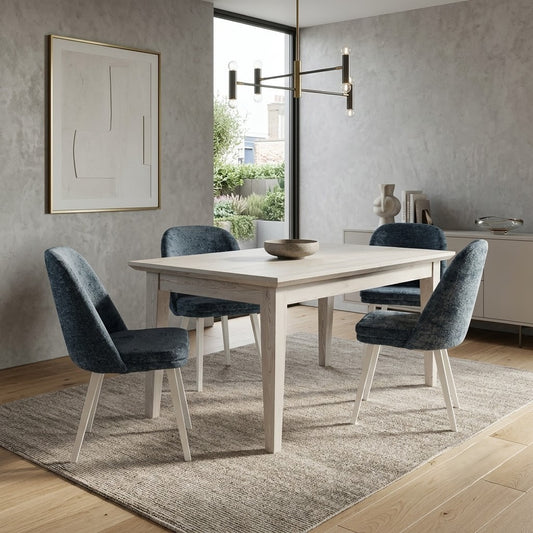 Set masa extensibila Novo Loft cu 4 Scaune Julie, Natur, 140/180 x 76 x 78 cm