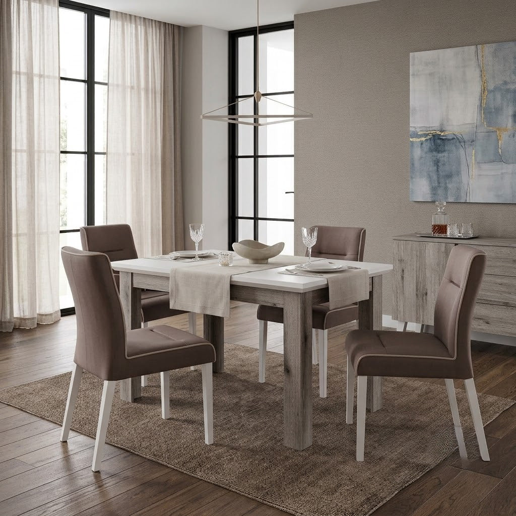 Set masa extensibila Fiona cu 4 Scaune, 120 x 75.6 x 78 cm