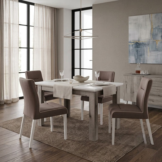 Set masa extensibila Fiona cu 4 Scaune, 120 x 75.6 x 78 cm