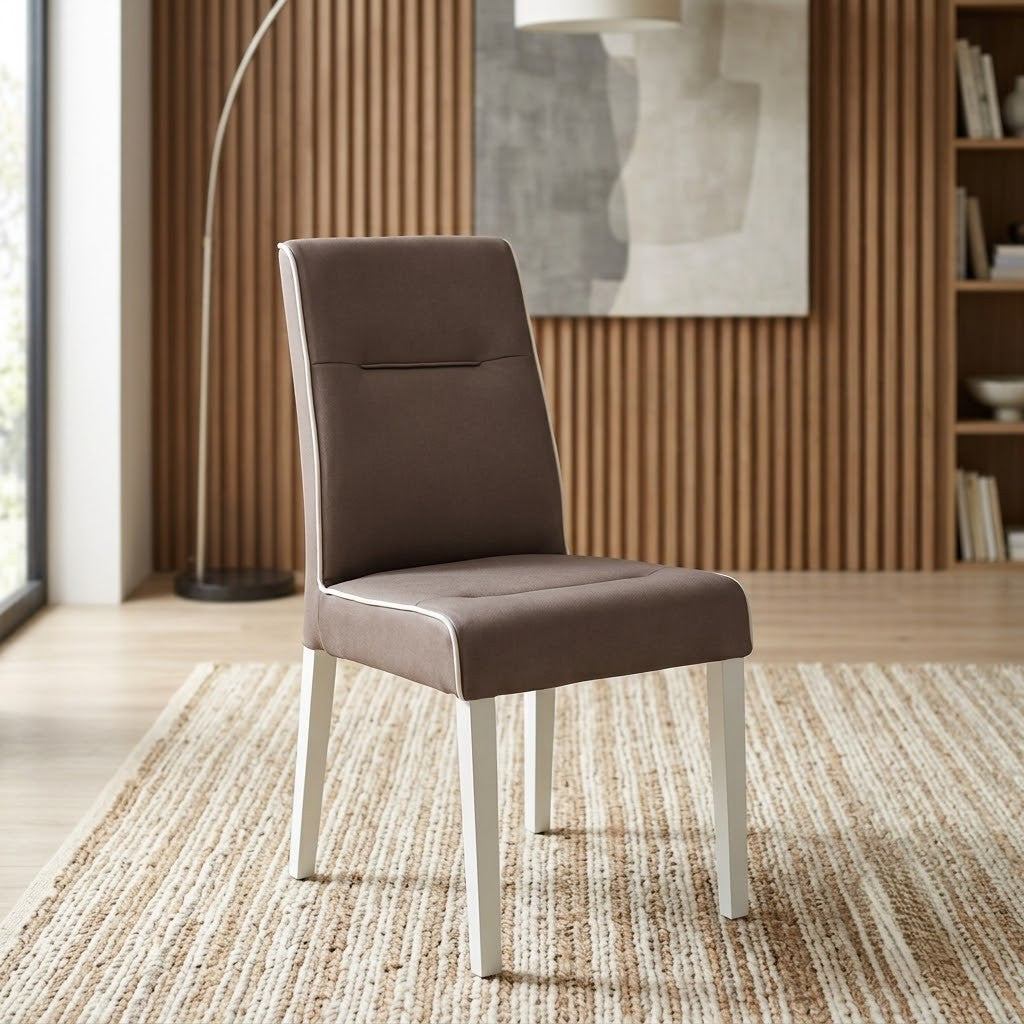 Scaun Fiona, Gri Argintiu Si Alb, 46.5 x 64 x 91 Cm