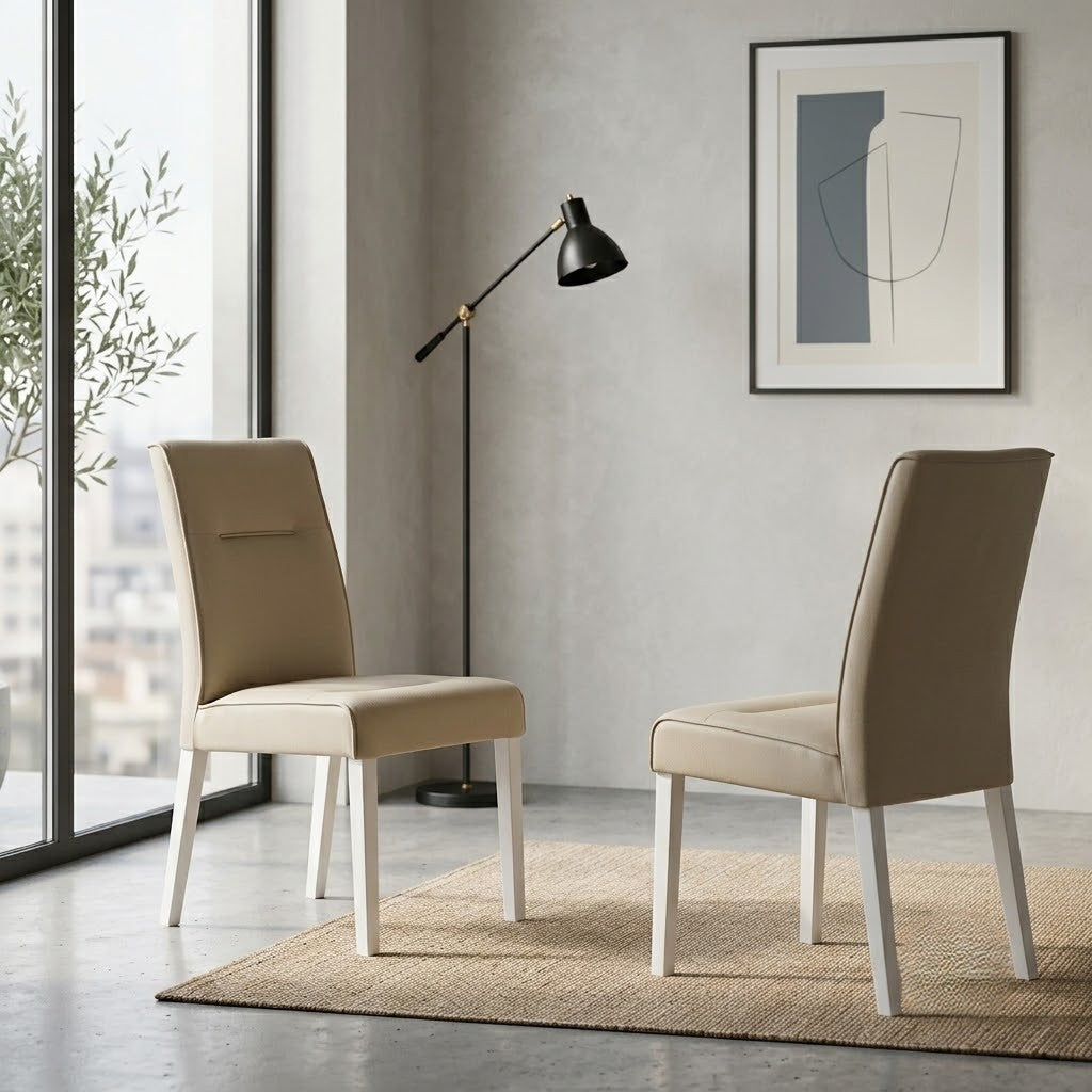 Set 2 Scaune Fiona, Crem, 46.5 x 64 x 91 Cm
