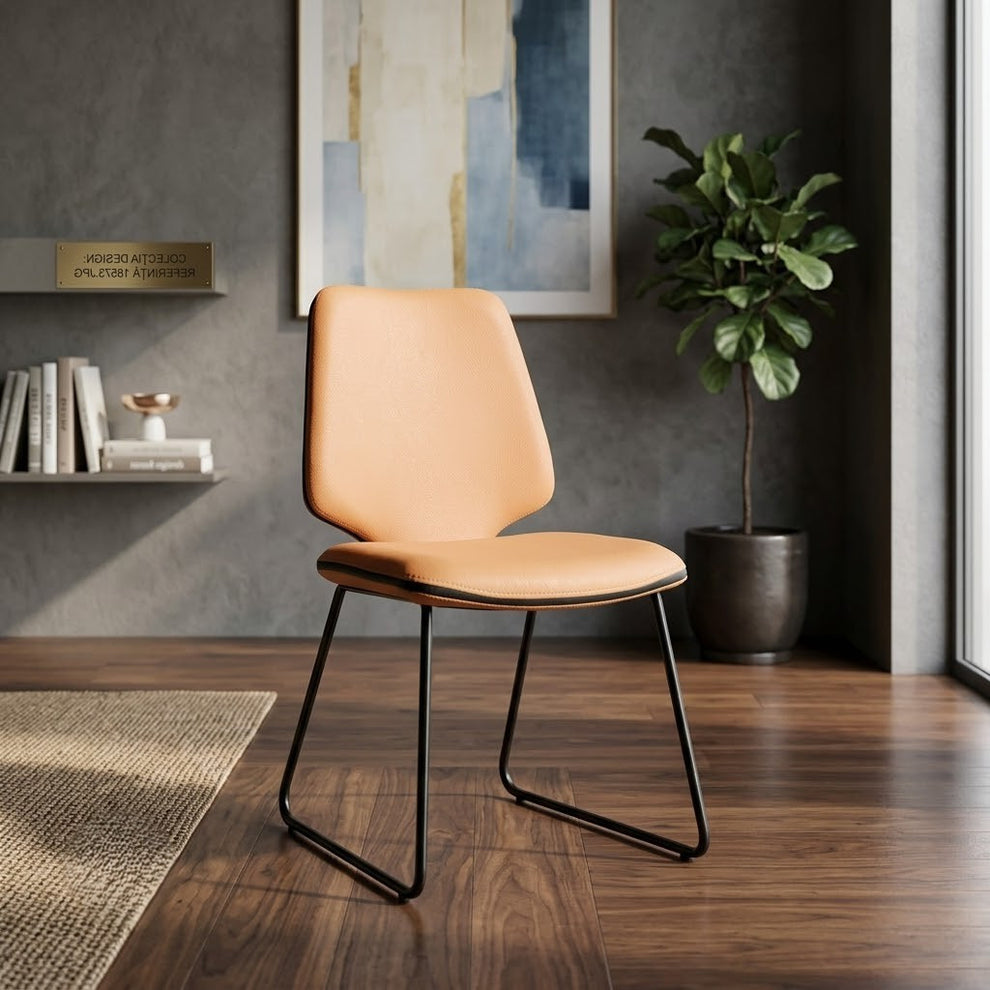 Scaun Living Leeds, Light Cognac, 47.5 x 61 x 84.5 Cm