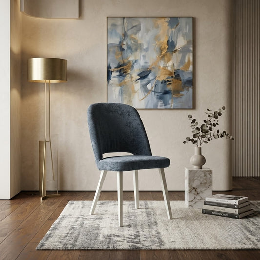 Scaun Jones Albastru Si Alb 50 Cm