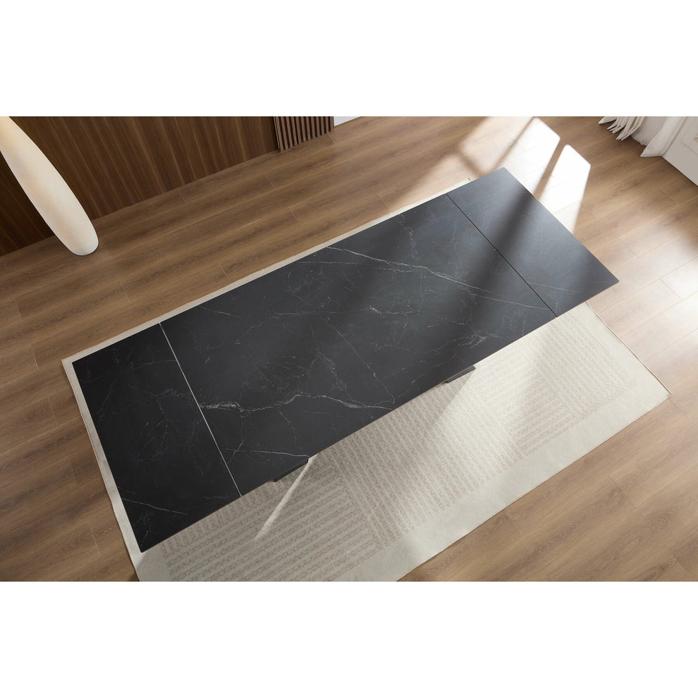 Masa Extensibila Donatelo Negru/Gri Inchis, 180/220 x 260 x 90 x 75 Cm