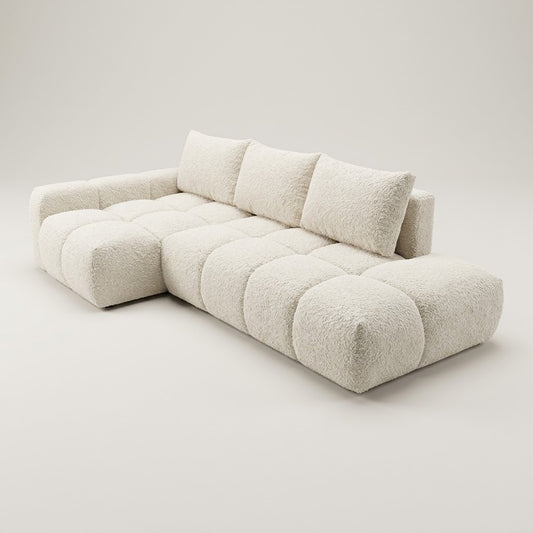 Coltar Extensibil Luna, Insula, Lada Depozitare,5 Locuri, 279 Cm ivory stanga #variant:ivory #variant:stanga