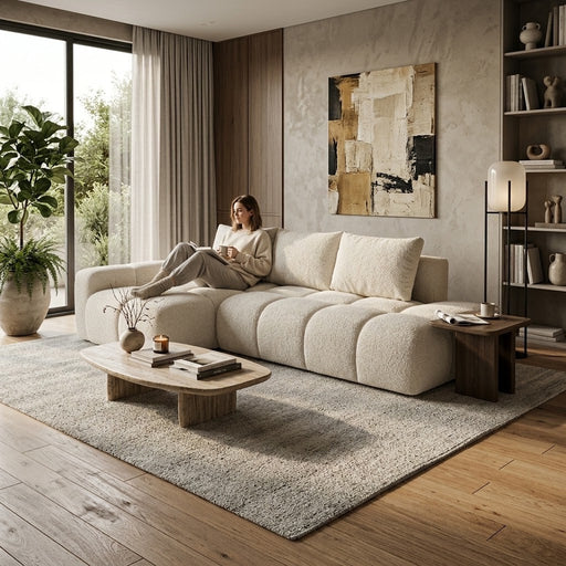 Coltar Extensibil Luna, Insula, Lada Depozitare,5 Locuri, 279 Cm ivory stanga