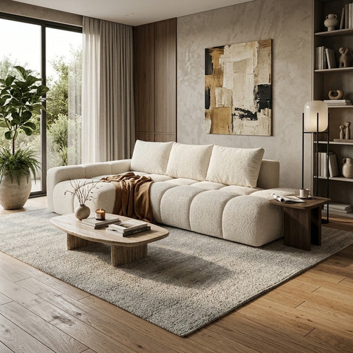 Coltar Extensibil Luna, Insula, Lada Depozitare,5 Locuri, 279 Cm ivory stanga