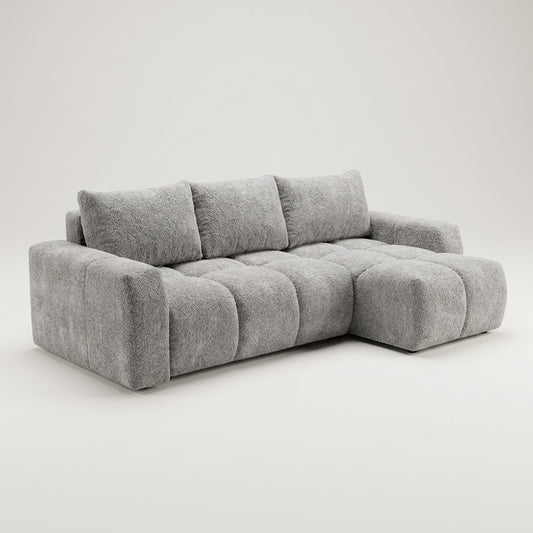 Coltar Extensibil Kyoto Cu Insula, Lada Depozitare, 5 Locuri, 247 Cm gri dreapta #variant:gri #variant:dreapta