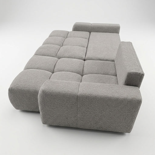 Coltar Extensibil Kyoto Cu Insula, Lada Depozitare, 5 Locuri, 247 Cm gri dreapta