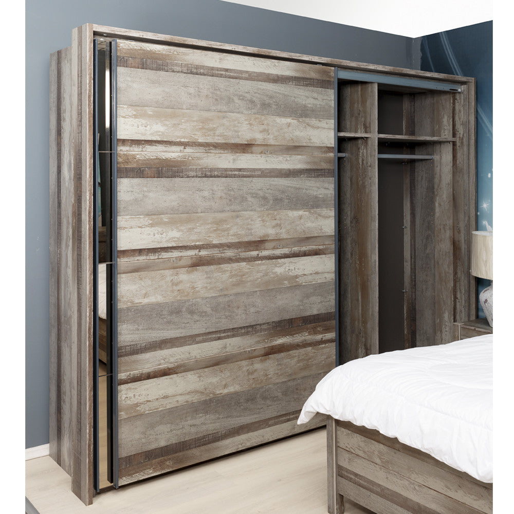 Set Dormitor Moonstone, Driftwood, Pat Cu Dimensiune saltea 180 x 200 cm