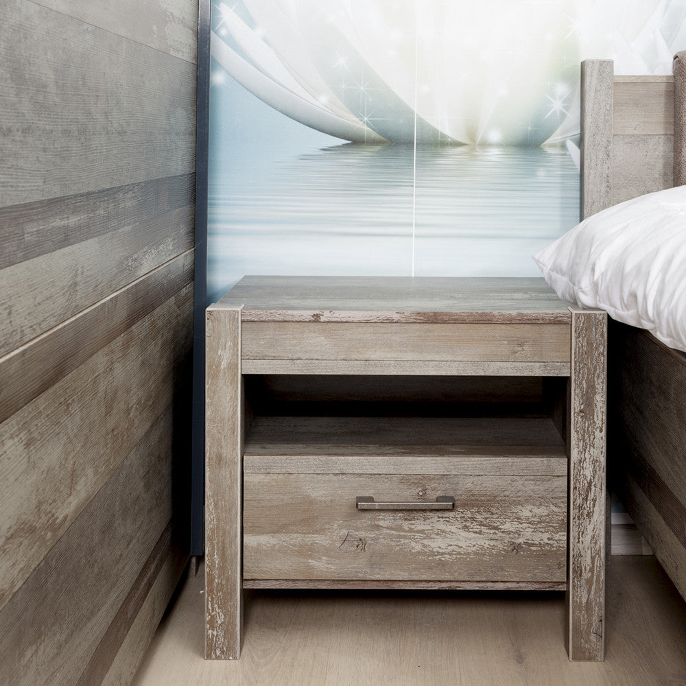Set Dormitor Moonstone, Driftwood, Pat Cu Dimensiune saltea 180 x 200 cm
