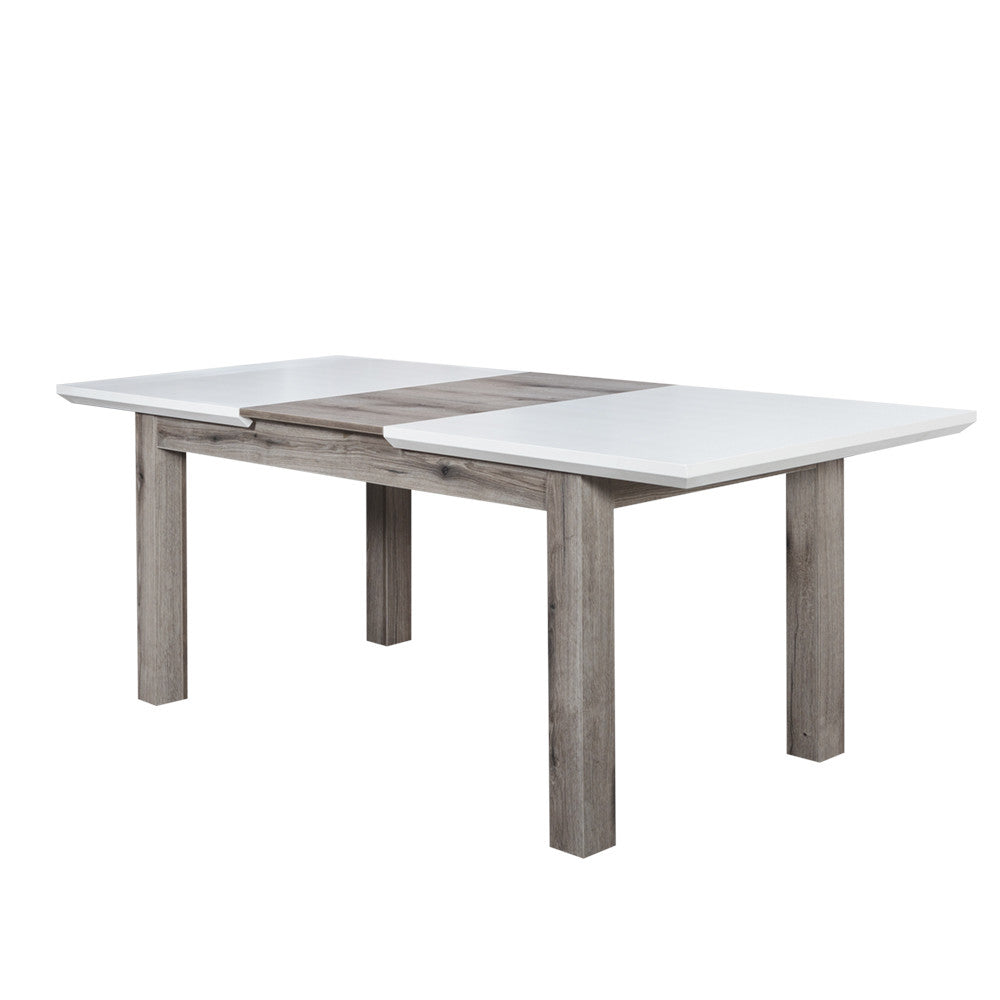 Masa Fiona, Extensibila, Alb Si Gri Argintiu, 160/210 x 90 x 78 Cm