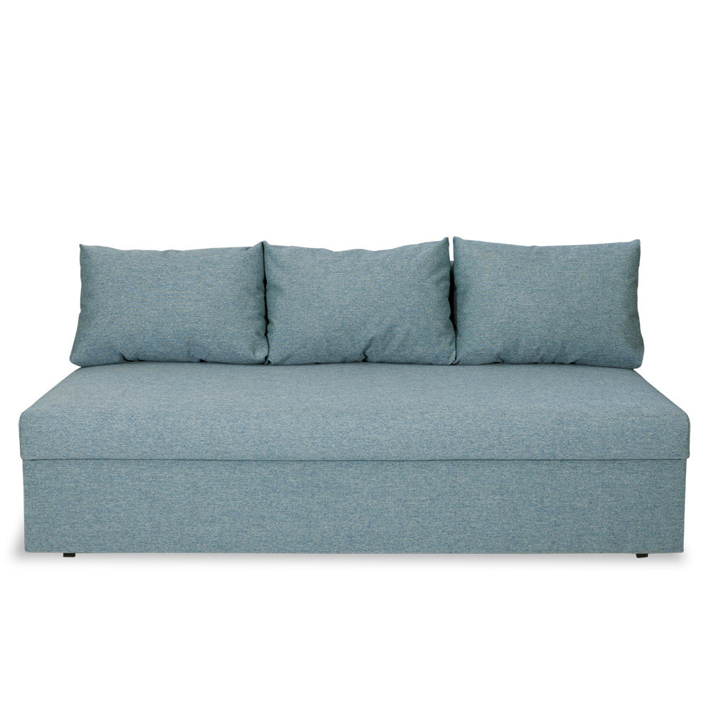 Canapea Extensibila Vario, Cu Lada Depozitare, 3 Locuri, Albastru, 80 x 191 x 98 Cm