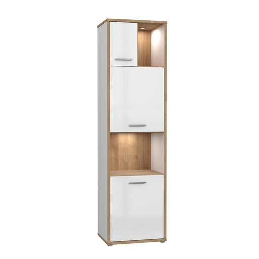 Etajera Chicory, Stejar Riviera Si Alb Si Alb Super Lucios, 54.8 Cm