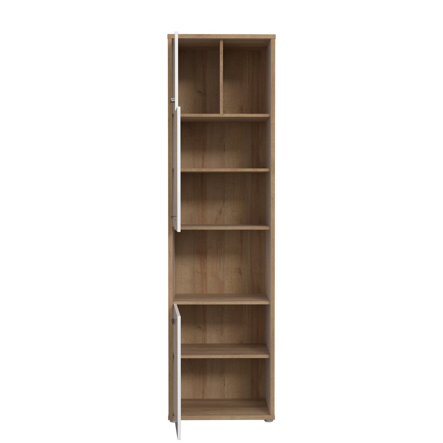 Etajera Chicory, Stejar Riviera Si Alb Si Alb Super Lucios, 54.8 Cm