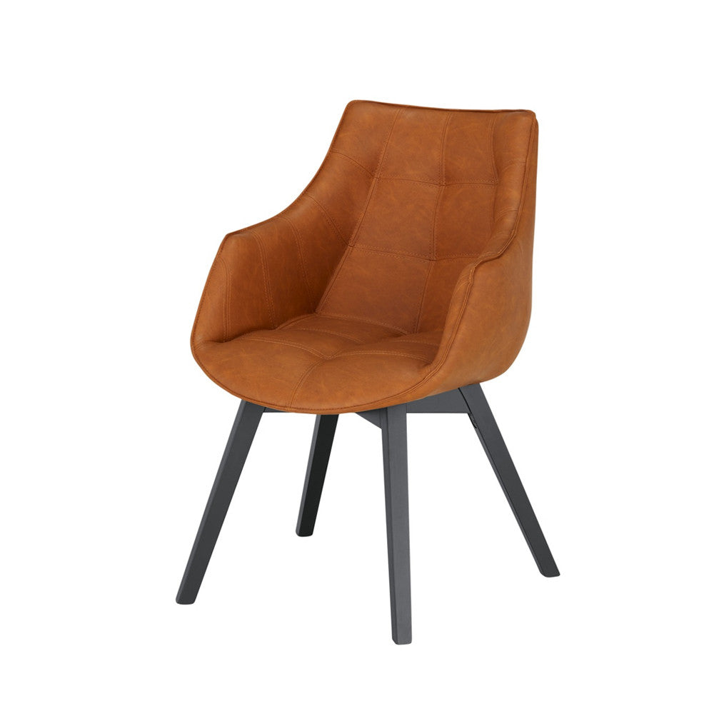 Scaun Reno Cu Brat Vintage Cognac, 62 Cm