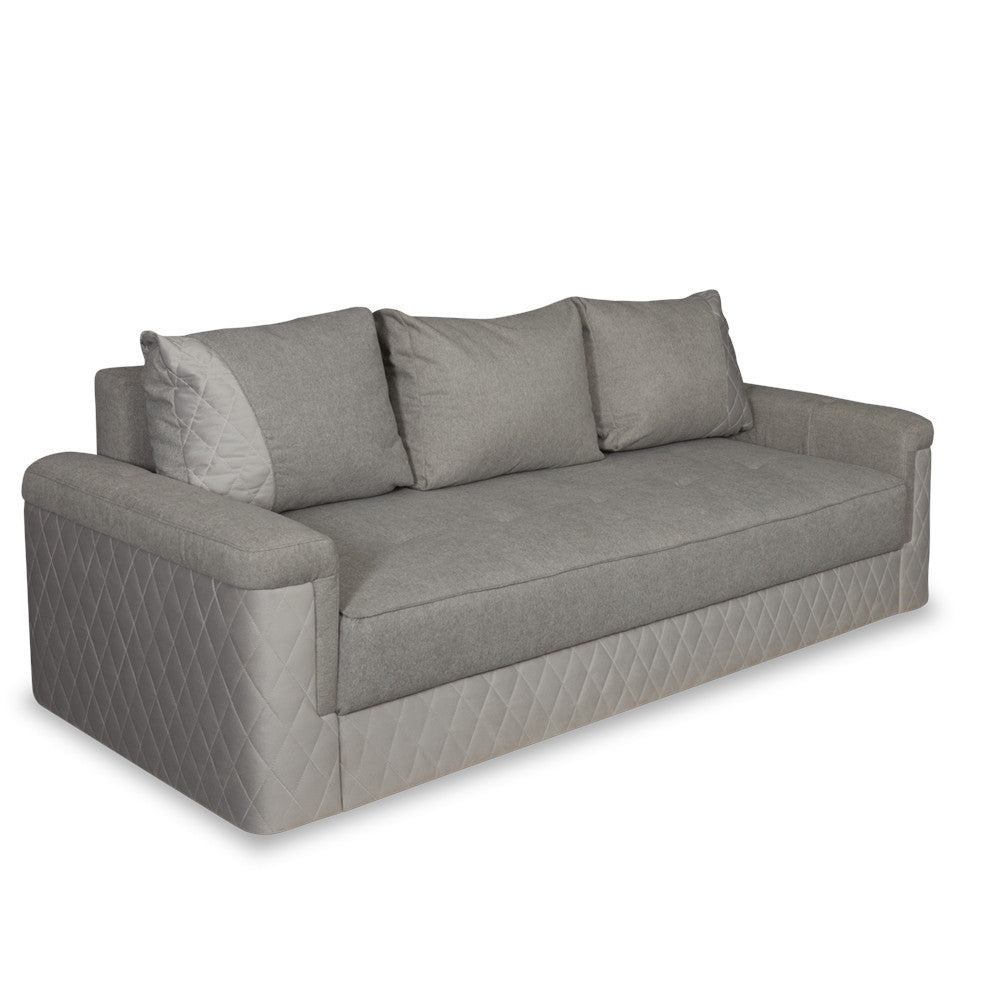 Canapea Extensibila Cu Lada Depozitare Torino, Gri, 233 x 72 x 92 Cm