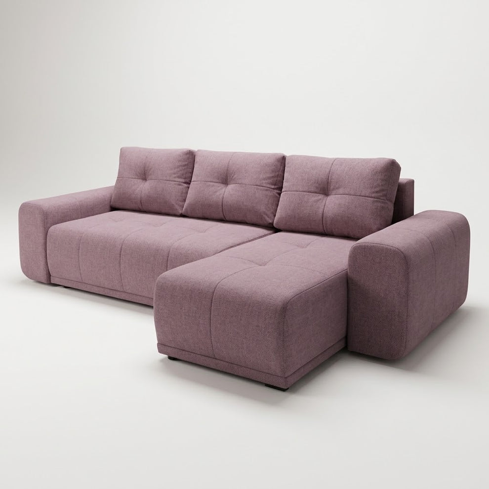 coltar-extensibil-dreamer-interschimbabil-stanga-dreapta-290-cm roz pudra cu lada