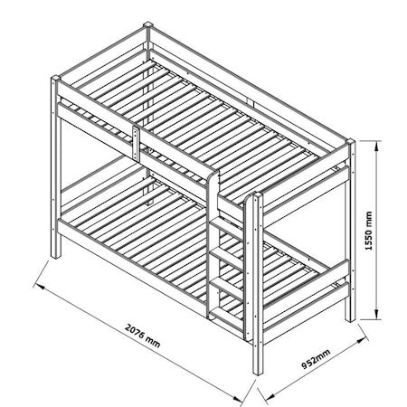Cadru Pat Rita Etajat Lacuit, Dimensiune Saltea 80 x 200 Cm