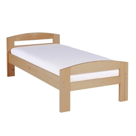 Pat Ramona Dimensiune Saltea 90 x 200 Cm, Lacuit, Lemn Masiv, Natur