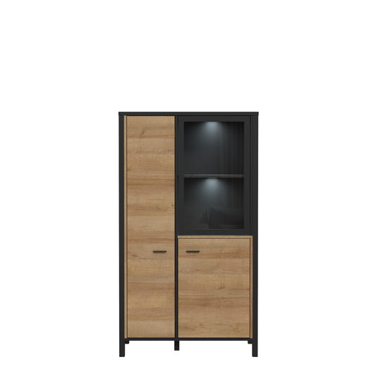 Vitrina High Rock, Natur si Negru, 86.3 Cm