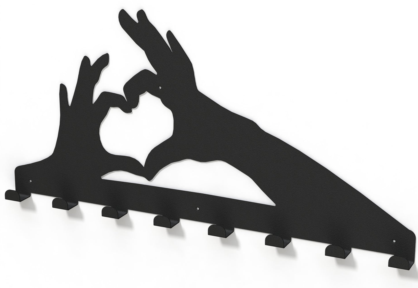 Cuier Metalic Love, Negru, 60 x 3 x 40 Cm