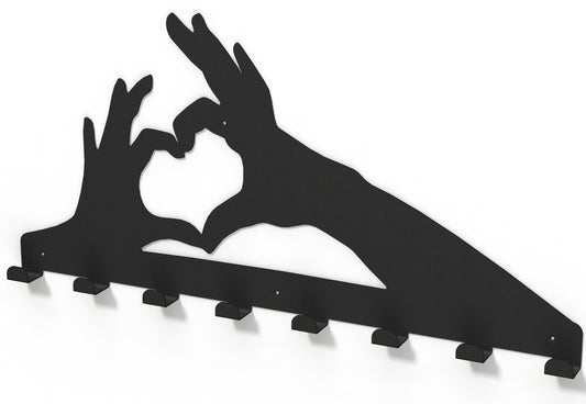 Cuier Metalic Love, Negru, 60 x 3 x 40 Cm