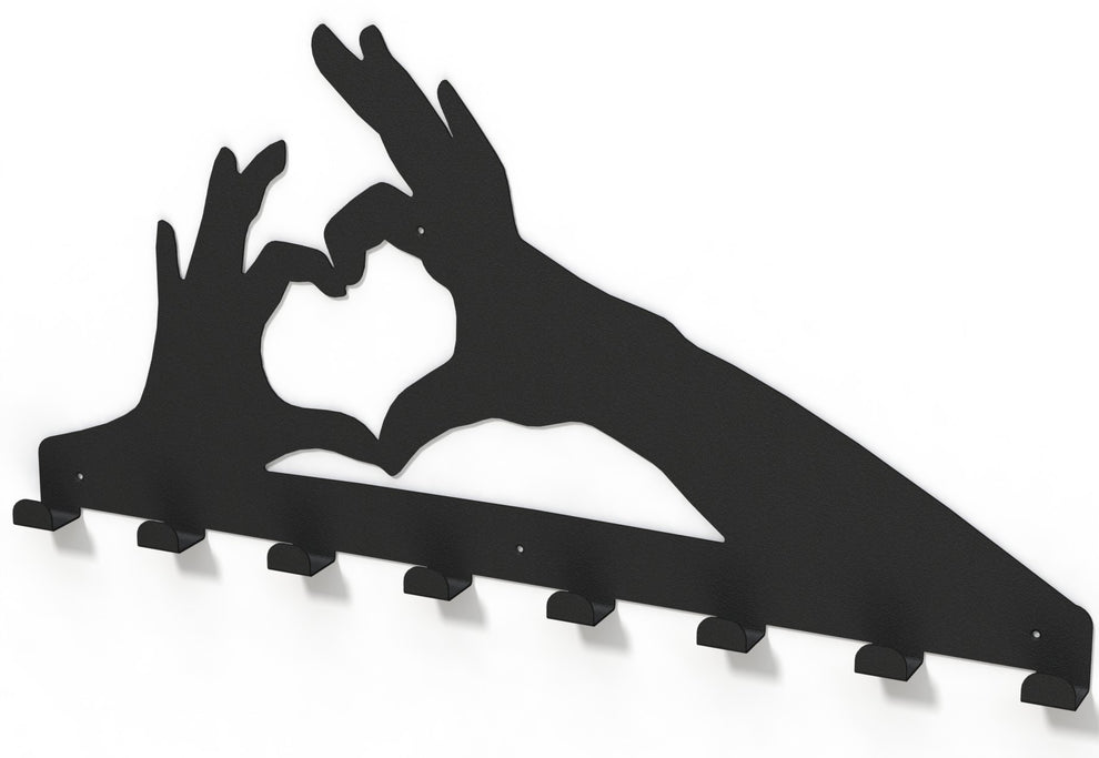 Cuier Metalic Love, Negru, 60 x 3 x 40 Cm