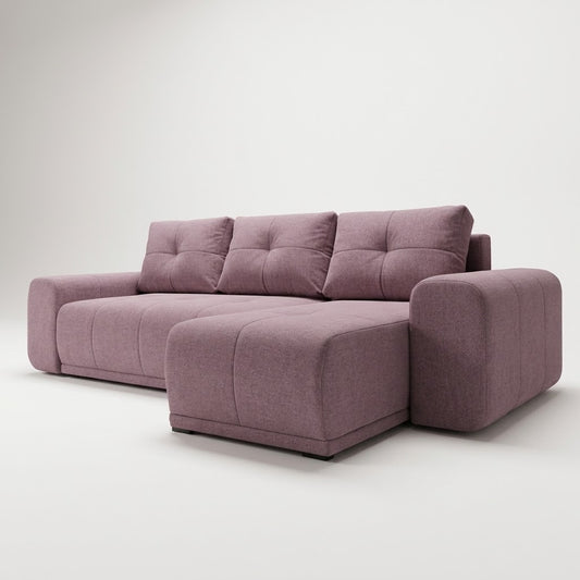 coltar-extensibil-dreamer-interschimbabil-stanga-dreapta-290-cm roz pudra cu lada #variant:roz-pudra #variant:cu-lada