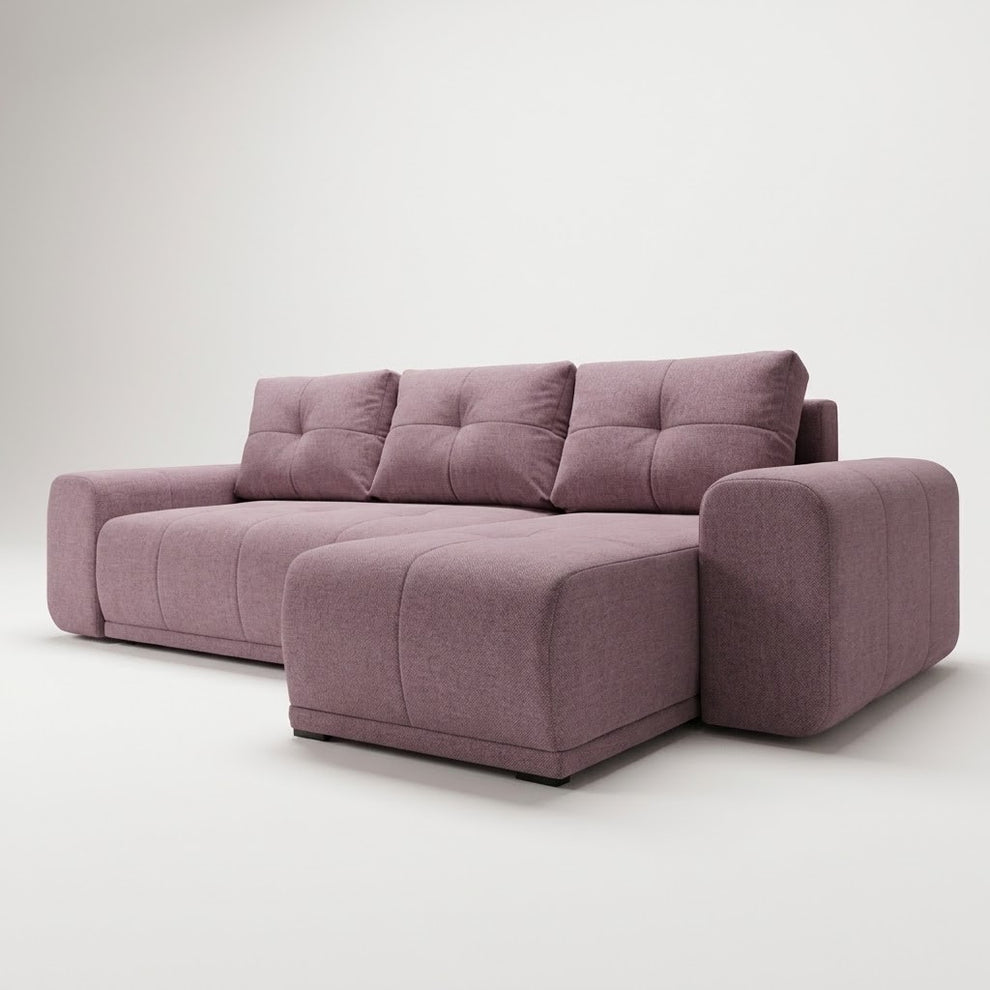 coltar-extensibil-dreamer-interschimbabil-stanga-dreapta-290-cm roz pudra cu lada