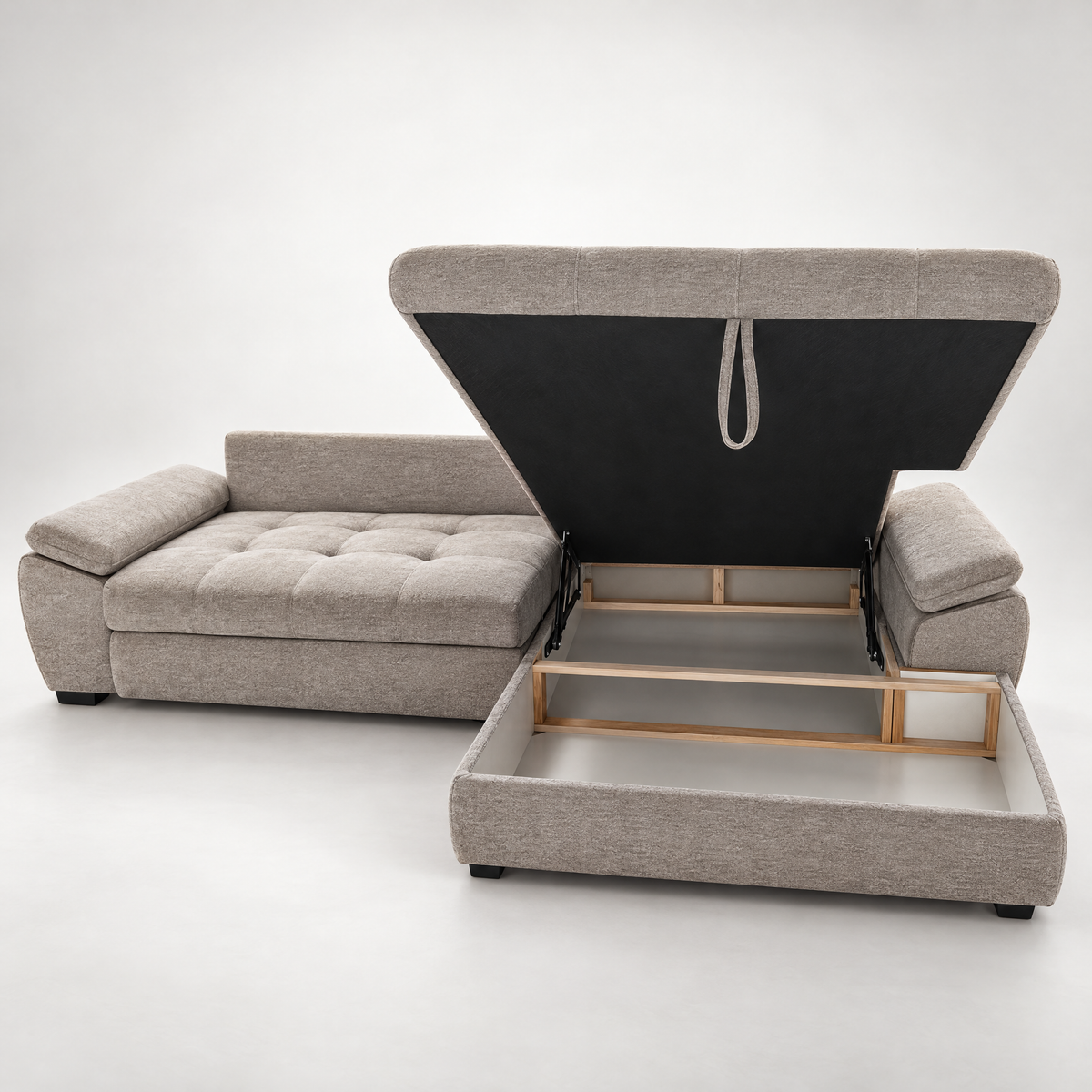 Coltar Extensibil Dreapta Cordoba, 5 Locuri, Lada Depozitare, Bej,  300 Cm